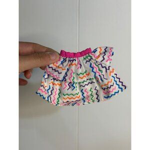 VTG 1992 Barbie Colorful Abstract Ruffle Dress Skirt – White Fashion Doll Outfit